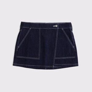 Dark Blue Denim Mini Skirt